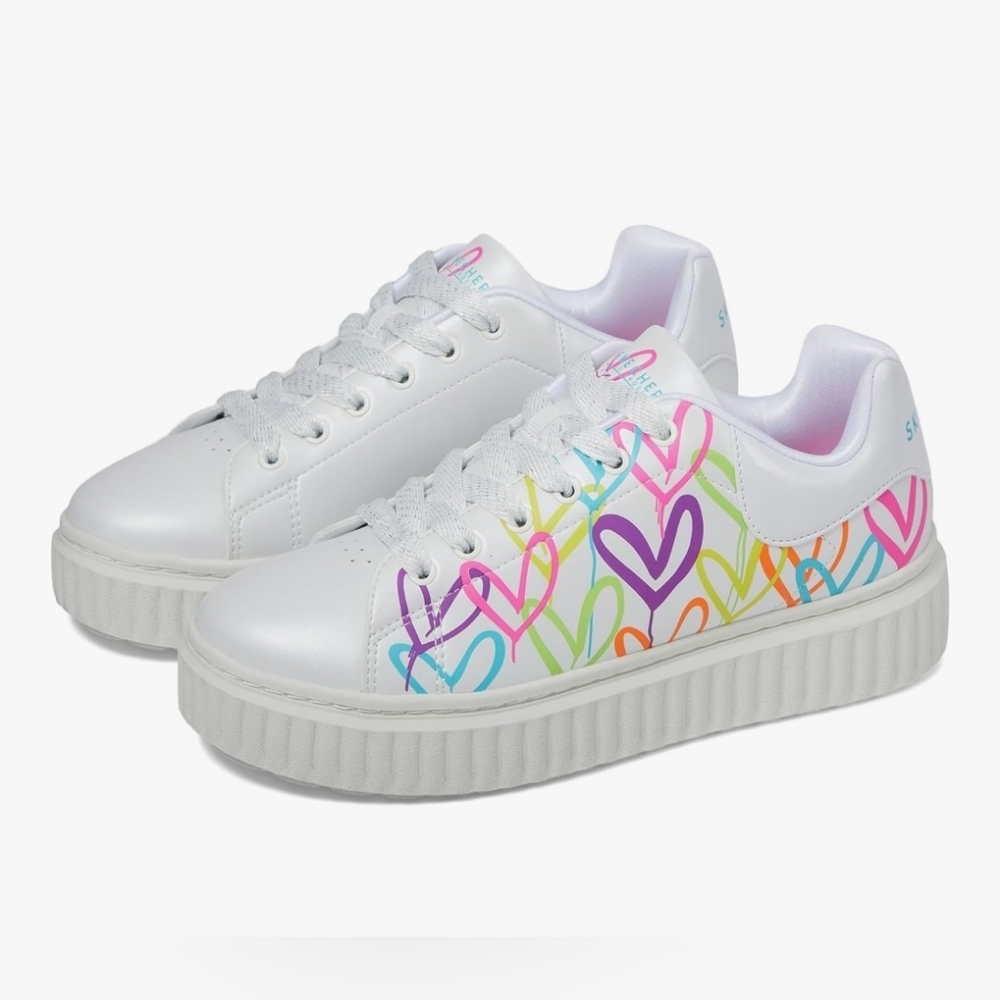 NWOB Skechers Girls Hi Ridge White Fashion Sneaker  Y4 W6 - Picture 10 of 13